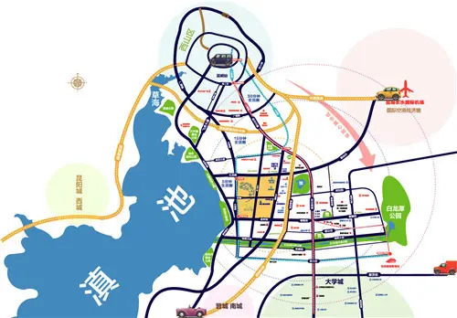 昆明市呈贡区兴呈路与呈祥街交汇处(呈贡龙街)