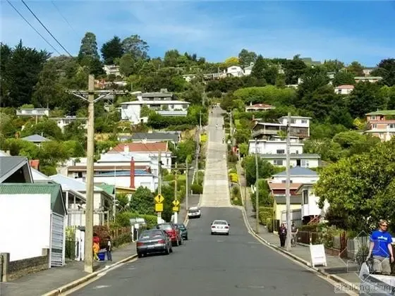 世界上陡的街道 新西兰鲍德温街