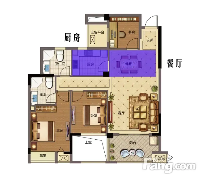 亚厦江与城116㎡m户型,选择彰显品味,幸福触手可及