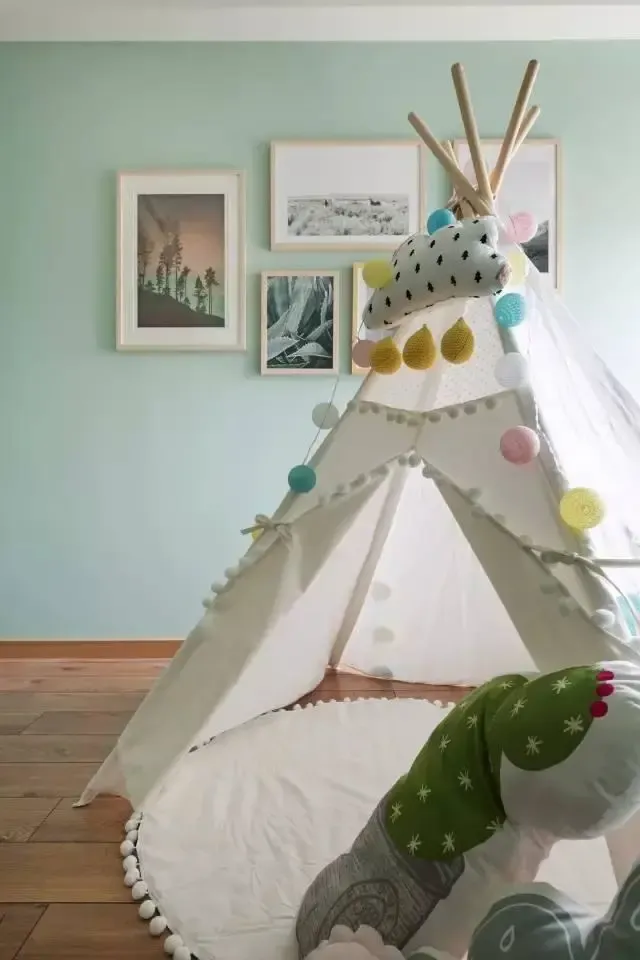 儿童房的小帐篷,是孩子快乐成长的小天地.